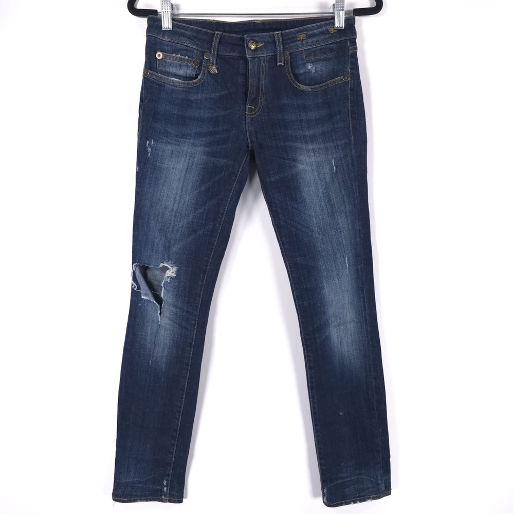 R13 ITALY🇮🇹MADE Kate Skinny Seattle Vintage Rip Wash 11595 R13WM4021-94 Size 26